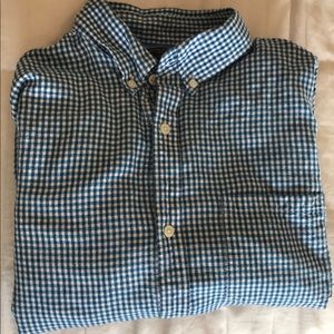 Banana Republic large, blue gingham plaid shirt